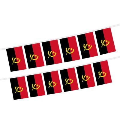 China High Quality 100% Polyester 14x21cm String 12pcs Flag Angola Bunting Flag Of Health Care Institutes for sale