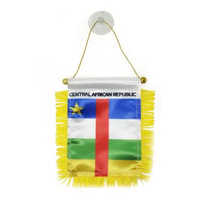 China Double Sided 14x21cm High Quality Double Sided Window Hanging Central Africa Flag With Draw Cup for sale