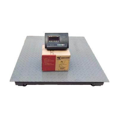 China Carbon Steel Factory Sale Digital Electronic Platform Weighing Floor Scale 1X1M 2T Floor Scale for sale