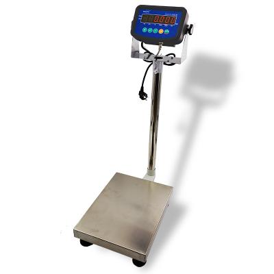 China Cast aluminum alloy frame 100kg 150kg 200kg 300kg table height digital scale integrated electronic platform scale weighing30x40 40x50 for sale