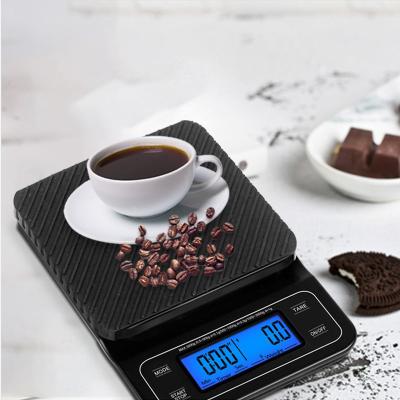 China New Electronic Household Scale LCD Display Kitchen Scale Coffee Scale 2kg 0.1g ABS Plastics Small With Timing Function for sale