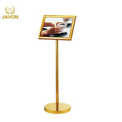 China Eco - Friendly Floor Standing Pedestal Sign Holder Metal Frame Stand for sale