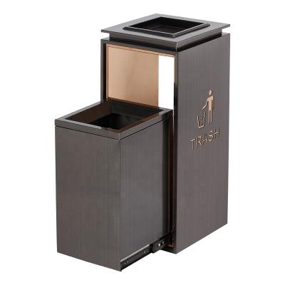 China Sustainable Manufacturers Customized Hotel Lobby Metal Ashtray Trash Can Waste Bins for sale