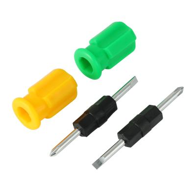 China Household Tool 45 Handle Building Double Steel Multitech Yellow Plastic Screwdriver for sale