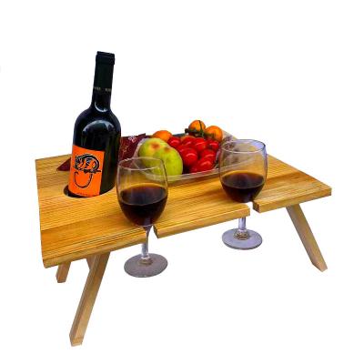 China Europe Outdoor Folding Wooden Square Wine Table Picnic Stand Wine Table for sale