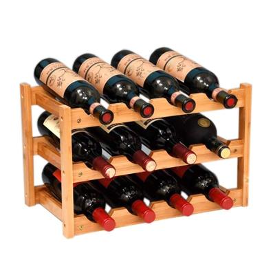 China Wholesale Viable 8 Bottle Storage Bamboo Desktop Wine Rack Wine Rack Freestanding Organizer for Kitchen for sale