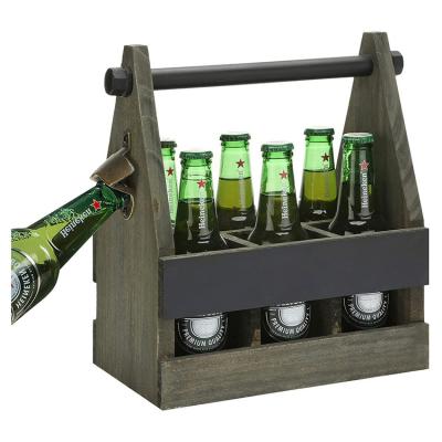 China Creative Viable Wooden Beer Box Restaurant Red Wine Wooden Beer Box Hotel Wine Rack Box Solid Wood Portable OEM for sale