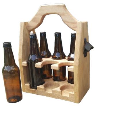 China Creative Viable Wooden Beer Box Restaurant Red Wine Wooden Beer Box Hotel Wine Rack Box Solid Wood Portable OEM for sale