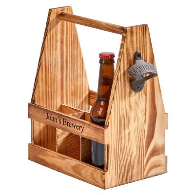 China Creative Viable Wooden Beer Box Restaurant Red Wine Wooden Beer Box Hotel Wine Rack Box Solid Wood Portable OEM for sale