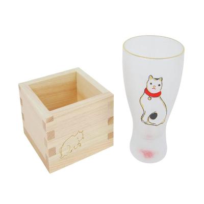 China Europe custom sake set Japanese made wine cup Edo cat masu wine cup 100ml Japanese made gift box birthday gift 6615 for sale