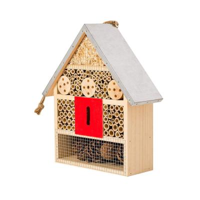 China Wholesale Windproof Outdoor Wooden Insect Hotel Bee House Supplier for sale