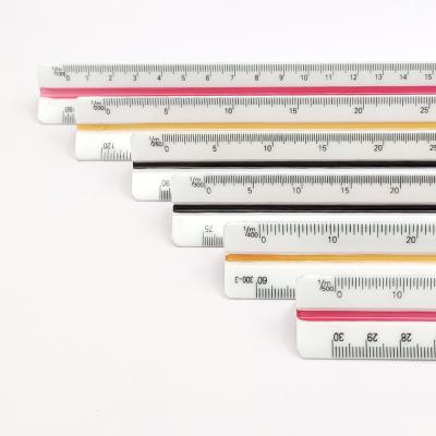 China Drafting Ruler Professional 30cm Plastic Hewn Architecture 6 Edges Ratio 1:100/200/250/300/400/500 High Scale Triangular Scale Ruler for sale