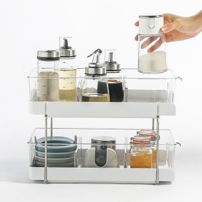 China Double-Layer Detachable Clear Plastic Display Shelving Container Storage Food Sustainable for sale