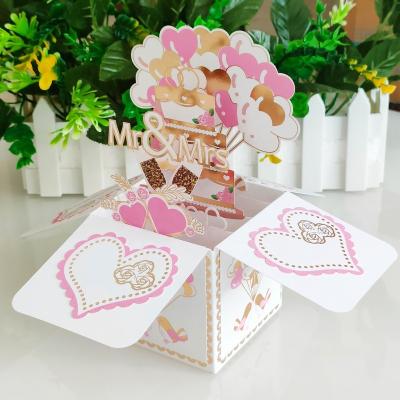 China Original Europe Design 3d Pop Up Wedding Invitation Card Handmade Pop Up Box 3d Card for sale