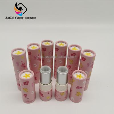 China Recycled Materials Empty Twist Up Lipsticks Packaging Lip Gloss Cosmetic Safe Cardboard Cylinder Container Kraft Deodorant Lip Balm Tubes for sale