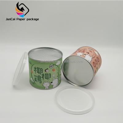 China Wholesale Biodegradable Food Grade Coffee Bean Powder Packaging Kraft Paper Tube Cans With Metal Covers Plug In Tin Lid for sale