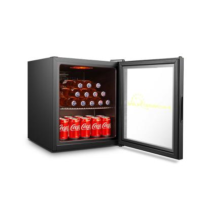 China Transparent Glass Mini Compressor BG-49 40L Hotel Compressor Drinks Minibar Hotel Door Refrigerator for sale