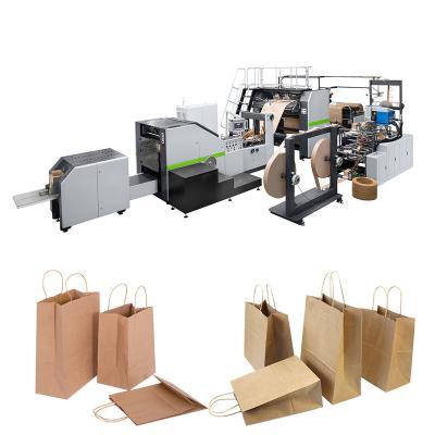 China Hotels ROKIN BRAND Fully Automatic Flat Square Bottom Kraft Paper Bag Making Machine Sheet Feeding Grocery Paper Bag Adjustable Forming for sale