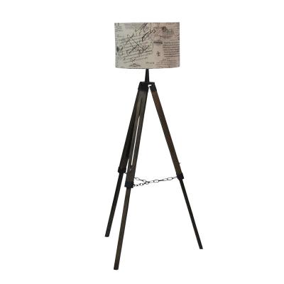 China Modern Contemporary Adjustable Hotel Living Room Designer Tripod Floor Lamp Light Holder Lamp Wooden Floor for sale