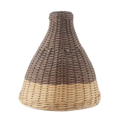 China Restaurant Antique Decorative Wicker Pendant Light Shade Retro Hotpot Style Handmade Rattan Lampshade for sale