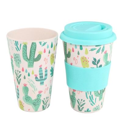 China BPA ECO Free Viable Pattern Bamboo Fiber Coffee Cup Biodegradable Custom Mugs for sale