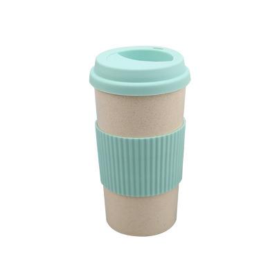 China Sustainable Office Water Bottle Biodegradable Reusable Wheat Straw Fiber Eco - Friendly Cup for sale