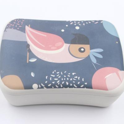 China Sustainable Flamingo Fiber Reusable Bamboo Fiber Lunch Boxes , BPA Free Cardboard Bento Lunch Box for sale