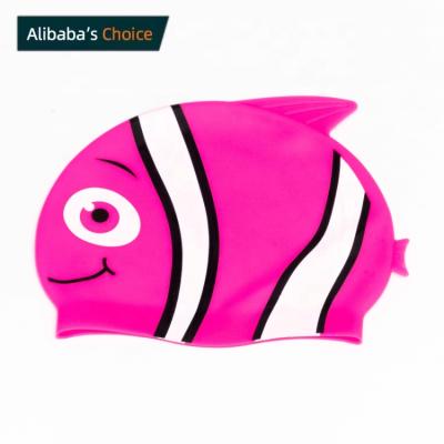 China Alibabas Durable and Top Choice Cute Fish Design Boy Girl Child Swim Caps for sale