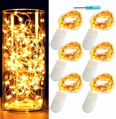 China 10ft Copper Wiring Light 30 LED Amber Color Battery Operated Fairy Light Copper Wiring String for Wedding Decoration for sale