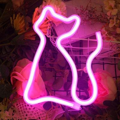 China Decoration Good Quality Party Decor Cat Shaped 5V Led Neon Night Light for sale