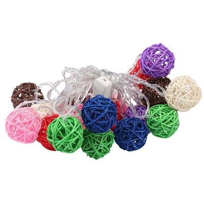 China String Lights Festival Wholesale Battery Operated Mini Rattan Balls Light for sale