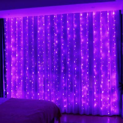 China Curtain Light Wedding Decoration Window 3M*3M USB Powered 8 Modes 300 Led Fairy String Curtain Lights With Outdoor for sale