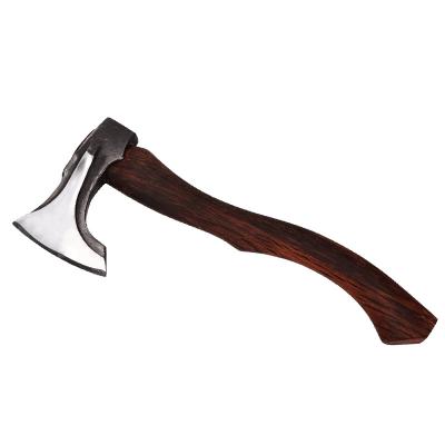 China Outdoor Survival Outdoor Viking Ax 45 High Carbon Steel With Etching On Blade Handle Outdoor Tactical Wooden Hatchet for sale