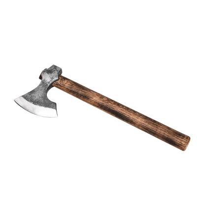 China Professional Outdoor Survival Manufacturer Factory 45 carbon steel 400mm handle tomahawk wooden ax for sale