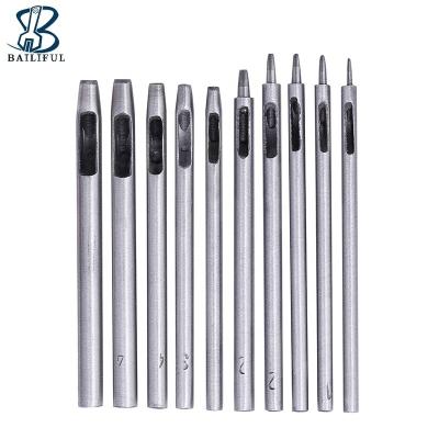 China High Quality Professional Leather Craft Working 10pcs/Set DIY Leather Tools 0.5-5mm Leather Hollow Punch Tool Kit for sale