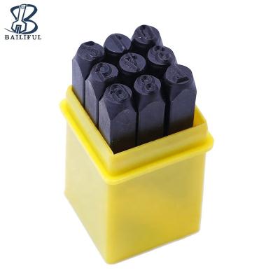 China 9Pcs/Set 6mm Leather Working Numbers Stamps Leather Working Tools Leather Craft Stamping Tool Kit for sale