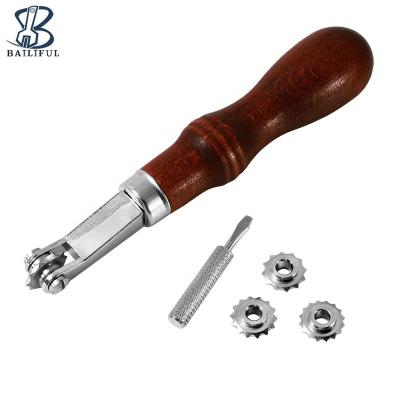 China High Quality Wooden Handle Working Leather Spacing Wheel Tooth Smooth Tailor Sewing Accessories Leather Wheel Finding Tool for sale