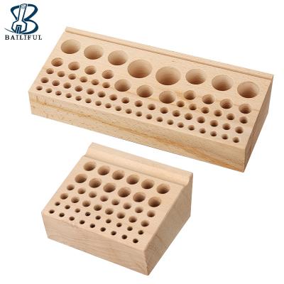 China 2Pcs/set 46/68 Holes Handmade Porous Wooden Leather Tool Storage Box DIY Wooden Hardware Holders for sale