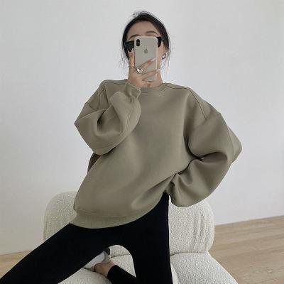 China JXMY 2021 Autumn New Long Sleeve Street Style Solid Color Casual Top Round Neck Viable Loose Pullover Women's Sweater for sale