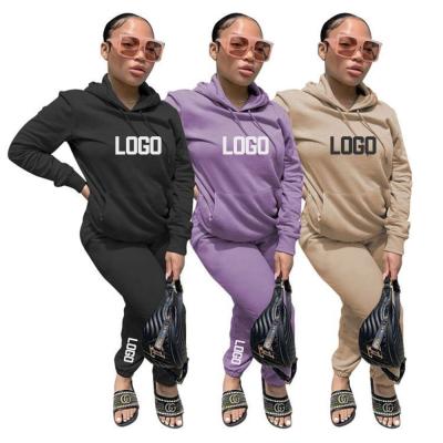 China Anti-pilling LOGO Women Fall Winter Custom Set Two-Piece Jogger Clothing Sweatshirt Suit Sets Single Hoodie Workout Equipment Sports Pants Y680 for sale