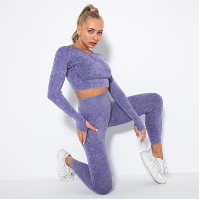 China 2021 New Seamless Face Wash Yoga Suit Women's Sports Fitness Running Suit Viable Hip Lifting Yoga Pants 6500 for sale