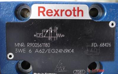 China Rexroth 3WE 6 A6X/EG24N9K4  MNR:R900561180 Directional spool valves, direct operated, with solenoid actuation for sale