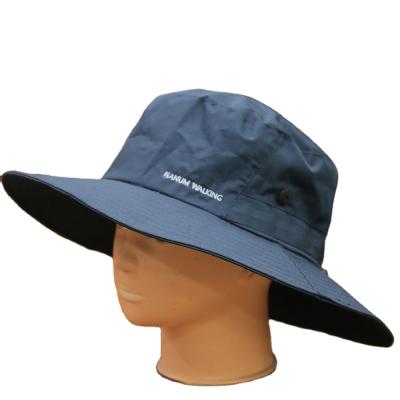 China 2021 new designed nylon picture bucket hat for men black with adjustable fisherman hat with drawstring for sale