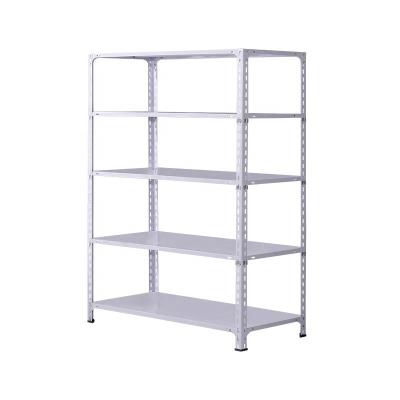 China Corrosion Protection Customized Metal Warehouse Angle Bar Light Duty Slotted Shelf Slotted Steel Corner Home Storage Shelves for sale