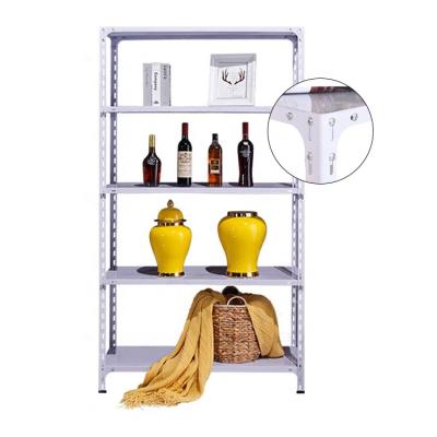 China Corrosion Protection Easy Install Adjustable Metal Powder Coated Slotted Corner Shelving Corner Rack for sale