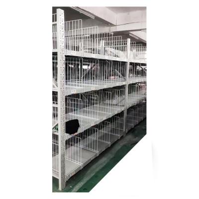 China Corrosion Protection 200-500kgs Industrial Storage Shelving Blue/White 4 Layer Space Saving Warehouse Racking Shelf for sale