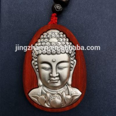 China BOHEMIA made in Italy Jingzhanyi Jewelry Factory design and manufacture wood inlaid ebony inlaid pendant silver metal pendant for sale