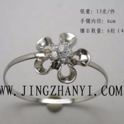 China BOHEMIA Jingzhanyi jewelry factory design and manufacture CZ bracelet inlaid fashion bracelet 925 sterling silver bangle for sale