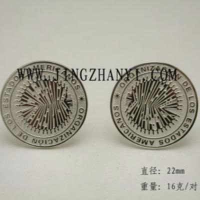 China 18K Gold Jingzhanyi Jewelry Factory 925 Badge Cufflinks Steel Mold Hydraulic Cufflinks Pattern Fine Cufflinks for sale