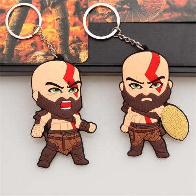 China Wholesale Cute Pendant Soft Touch PVC Key Chain Manufacturer PVC Feeling Verified Material God Of War Key for sale